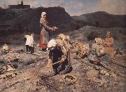 Nikolai Kasatkin Poor People Collecting Coal in an Abandoned Pit oil on canvas